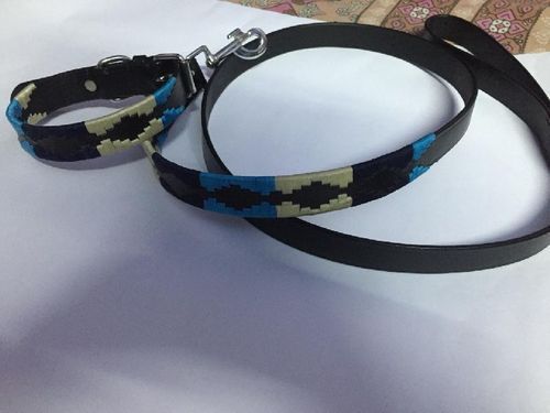 Designer Anti Crack Material Light Weight And Black Color 5 To 10 Thickness Leather Dog Collar With Leash