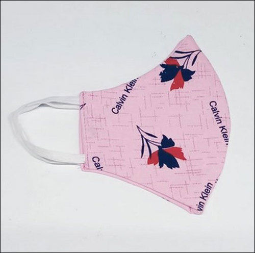 Fine Finished 2 Layers Printed Cotton Reusable Face Mask With Soft Stretchable Elastic