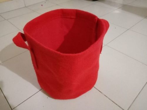 Moisture Proof Breathable And Light Weight Non Woven Round Red Fabric Grow Bag
