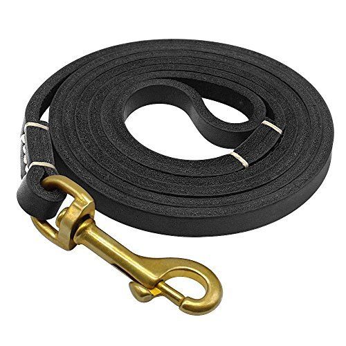 Plain Design And Black Anti Crack Leather Dog Leash With Golden Color Metal Buckle Size: Various Sizes Are Available