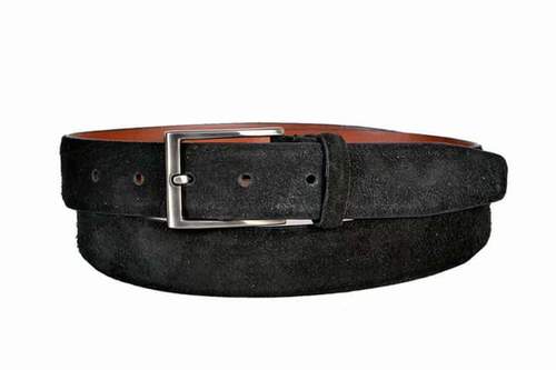 Plain Design And Black Color Mens Leather Belts With Silver Color Metal Buckle For Causla Wear