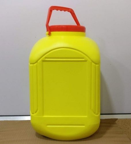 Yelllow 15 Kg Capacity Wide Mouth Plastic Hdpe Square Jar With Handle For Industrial Use