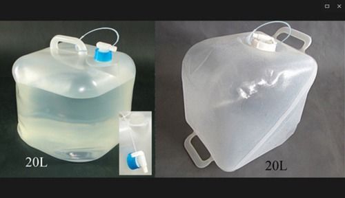 20 Liters Translucent Narrow Mouth Semi Collapsible HDPE Jerry Can With Handle