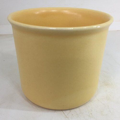 4 Inch Size Round Shape Plain Pattern Yellow Ceramic Material Made U K Large Planter