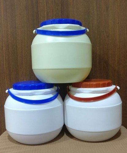 Nontoxic 5 Kg Wide Mouth Milky White Recyclable Plastic Hdpe Matka Jar With Handle