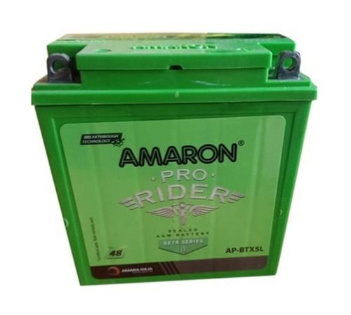 Amaron Pro Rider Apbtx5l Vrla बैटरी 12v, 5ah 55x120x130 मिमी आयाम के साथ