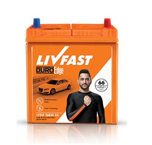 Livfast Duro Edge Lfdm38B20 Car Battery 12V With 33+33* Months Warranty Size: 197X129X225 Mm