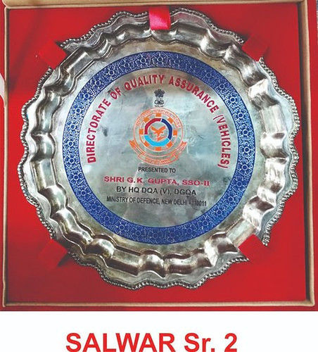 Various Colors Printed Round Shape Silver Plated Metal Trophy For Sports Awarding Function