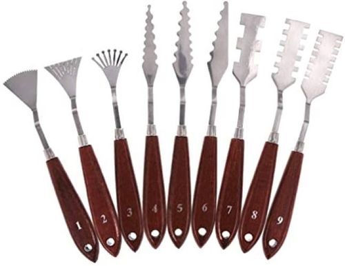 Rust Proof Wooden Handle Metal Blades Painting Knife Set