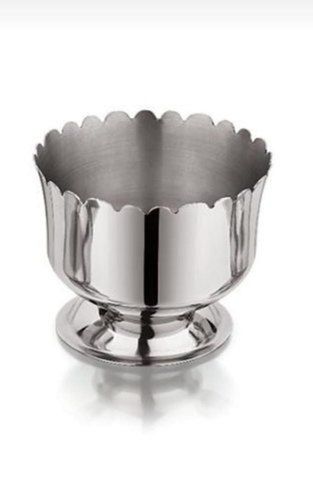 20 Ml Chrome Finish Stainless Steel Ice Cream Cup With 15 Mm Wall Thickness