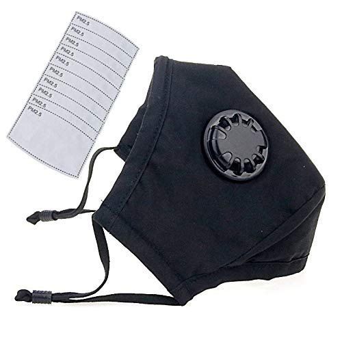 Black Cotton Face Mask With Air Filter For Covid19 Virus Protection Age Group: Men