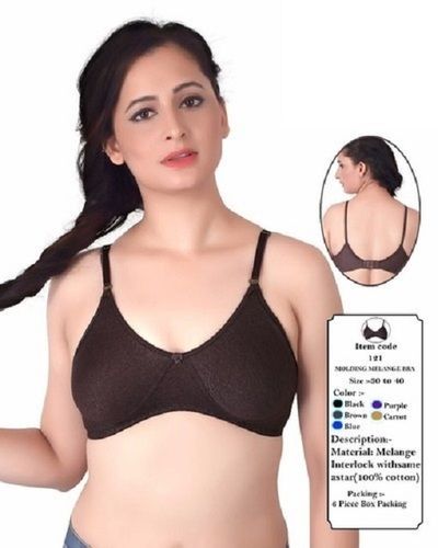 Gray Color Thin Strap Full Coverage Plain Cotton Push Up Padded Bra Size:  28 at Best Price in Ulhasnagar