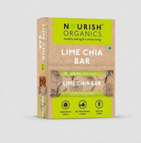 Healthy Lime Chia Sweet And Tangy Bar With Almonds, Cashews And Desiccated Cocconut