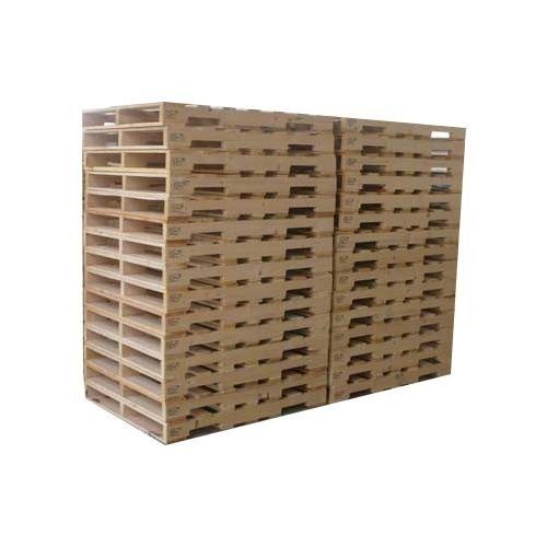 Light Brown Rectangular Shape Hard Wood Made Mesh Style Heat Treated Wooden Pallet