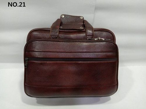 Very Spacious And Light Weight, Tan Brown Color Plain Design Anti Wrinkle Leather Laptop Bags Gender: Men