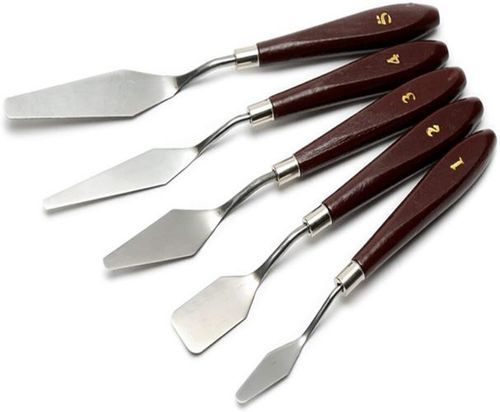 Strong Wooden Handle Metal Blades Painting Knife Set