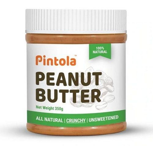 100% Natural High Protein Unsweetened Crunchy Peanut Butter (350 Gram Pack)