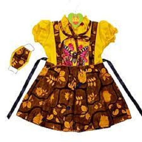 100 Percent Pure Cotton Yellow Color Baby Dress Age Group: 2