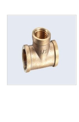 Brass Tee Fitting - Standard Bore, PN16 Working Pressure, -20 to 120°C Working Temperature | Golden Finish, 1 Year Warranty, 10,000 Cycle Durability
