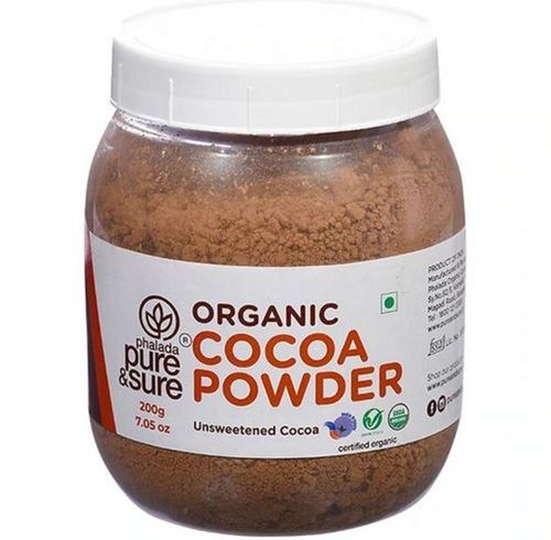 Organic Unsweetened Brown Cocoa Beans Powder (200 Gram Pack) For Baking And Flavor Purity: 100%