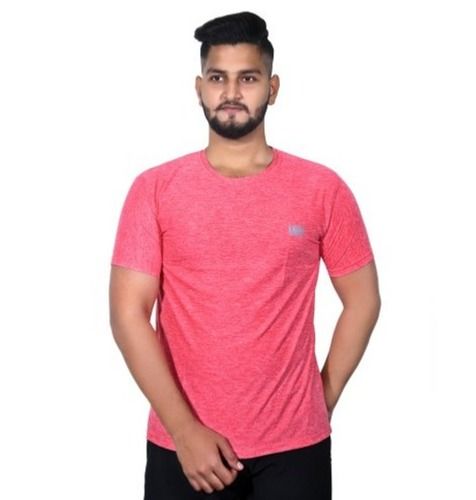 Pink Color Round Neck Plain Half Sleeves Dri Fit T Shirt For Men Age Group: Adult