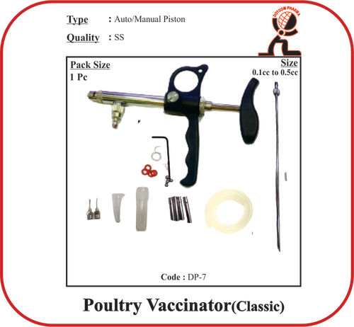 It Has Automatic Screw Adjustment To Lock The Dose Of Medicine To Any Static Value Between 0.25 Aca A  1.5 Ml. Stainless Steel Poultry Vaccinator (Classic)