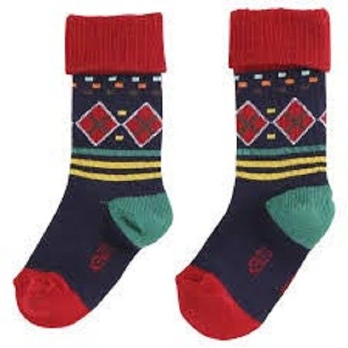 Assorted Color Skin Friendly Regular Fit Kids Casual Wear Calf Length Printed Socks Age Group: 3-9 Years