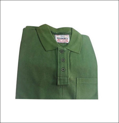 Formal Wear Half Sleeve Green Cotton T Shirt For Mens Gender: Male