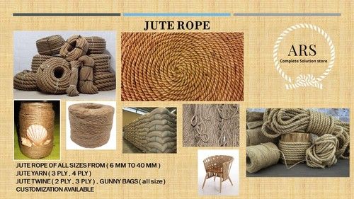 High Tensile Strength Jute Rope For Binding And Pulling Rope Width: 6 - 40  Millimeter (mm) at Best Price in Jodhpur