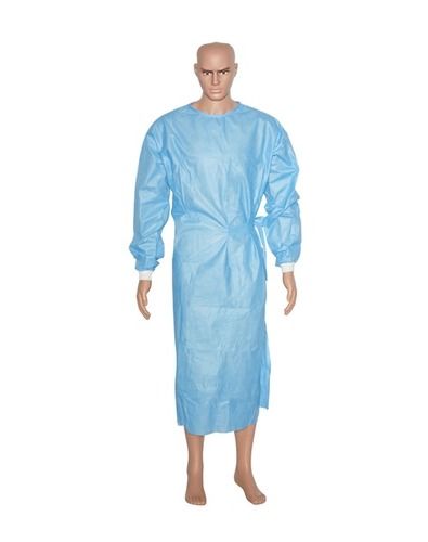 Bacteria Proof Fabric Blue Color Pro Fab Surgical Wraparound Gown with Hand Towel