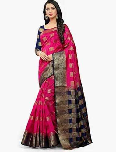 Casual Wear Light Weighted Shrink Resistant Breathable Traditional Ladies Banarasi Sarees