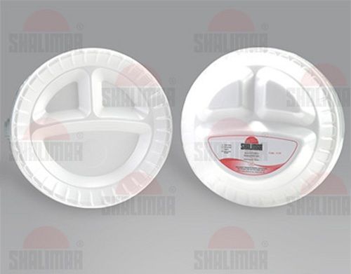 Disposable White Round 3 Cp Virgin Expanded Polystyrene (Eps) Meal Plates Application: Parties