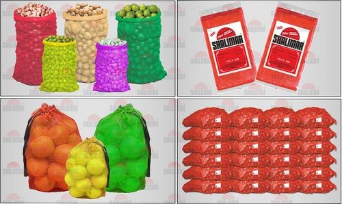 Flexible Multicolor Reusable Virgin Plastic Fruits And Packaging Leno Mesh Bags