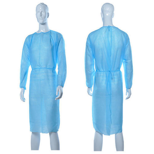 Knee Length, Round Neck And Full Sleeve Blue Color Pro Fab Isolation Gown (Ppsb)