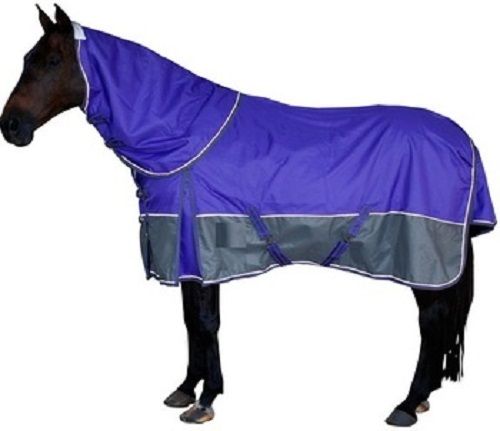 Plain Design And Blue Color 2 Belly Polyester Turnout Horse Combo Rug For Winter Weather With Nylon Filling