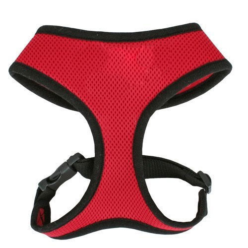 Skin Friendly, Light Weight And Anti Wrinkle Black And Red Color Plain Design Dog Harness