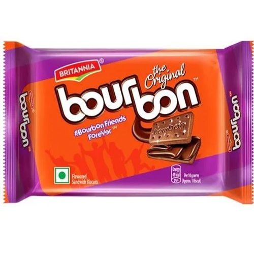 Square Shape Bour Bon Biscuits with Chocolate Flavor and Sweet Taste