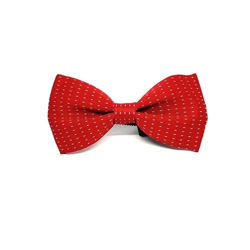 Formal Wear Plain Red Unisex Bow Tie With Washable And Polyester Wool Fabrics