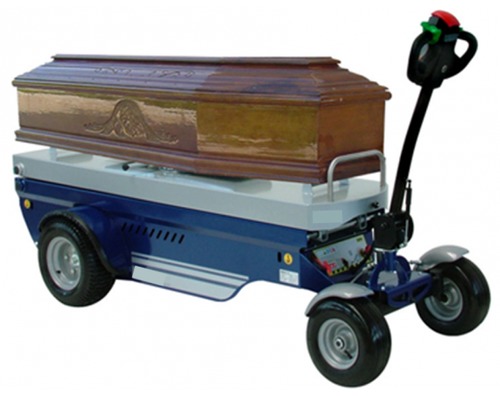 Steel Four Wheel Type Color Coated Battery Operated Coffin Handling Trolley (Xt505)