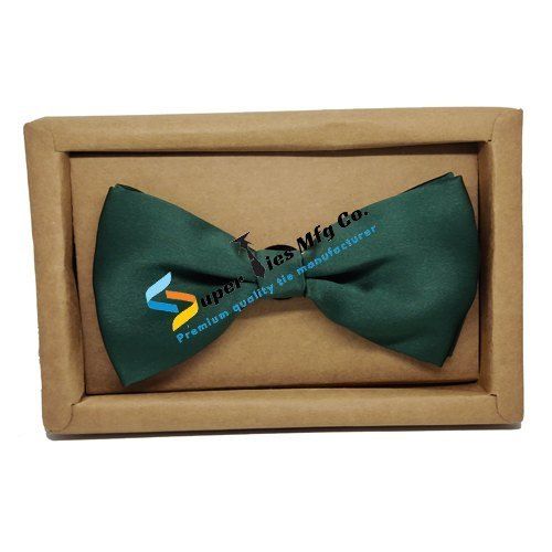 Party Wear Plain Green Unisex Bow Tie With Washable And Microfiber Fabrics