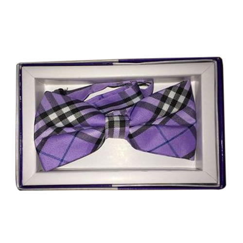 Party Wear Purple Printed Unisex Bow Tie With Washable And Cotton Fabrics Size: Free