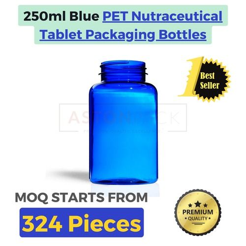 Pet Nutraceutical Tablet Packaging Bottles - 250 Ml Cobalt Blue Diameter: 63.90 Millimeter (Mm)