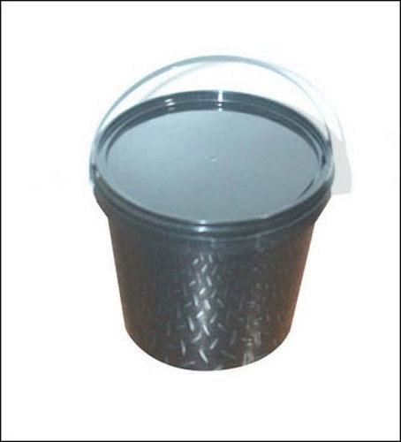 1 Litre Small Black Plastic Bucket With Lid