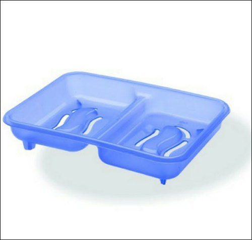 Rectangular Blue Plastic Soap Dish For Bathroom