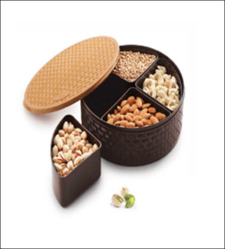 High Quality Round Brown Plastic Dry Fruit Box For Festival