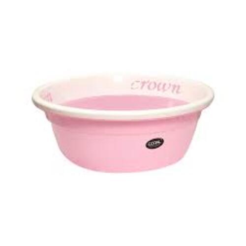 Apsara Round Plastic Tub - Rigid Material, Pink Color | Leak-Proof Design, Durable, Lightweight, Sturdy Handle, Easy to Clean