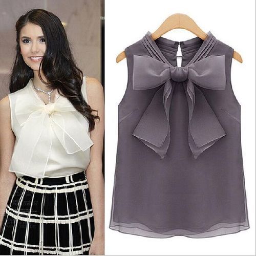 Summer Multi Colors Regular Fit Skin Friendly Ladies Sleeveless Plain Georgette Casual Top