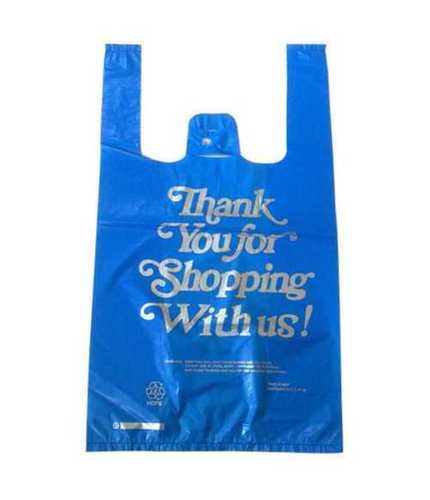 Shopping, Grocery, Apparel, Beverage and Gift Usage Hdpe W Cut Bags in Blue Color