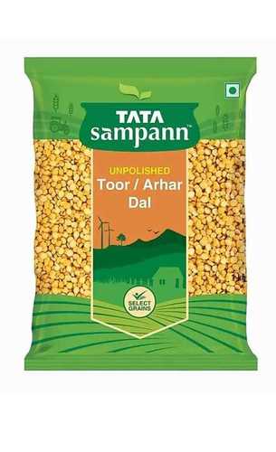 Yellow A Grade 100% Pure Tata Sampann Unpolished Toor - Arhar Dal, 1Kg