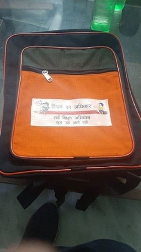 Cloth Printed Design Orange Color Spacious Promotional Bags For Government School Kids Design: Backpack